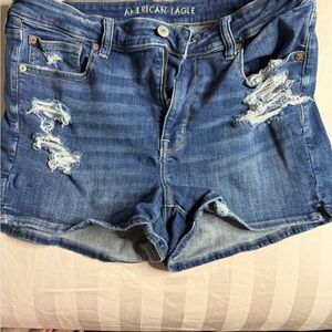 American Eagle Outfitters Distressed Blue Jean Shorts
